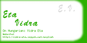eta vidra business card